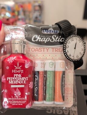 Hempz Pink Peppermint Meringue Body Moisturizer & Lip Balm Trio - Watch Also